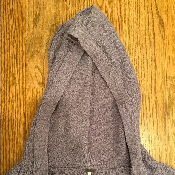 FREE PEOPLE Found My Friend Large Purple Slouchy Oversized Bouclé Hood Cardigan - Picture 8 of 13